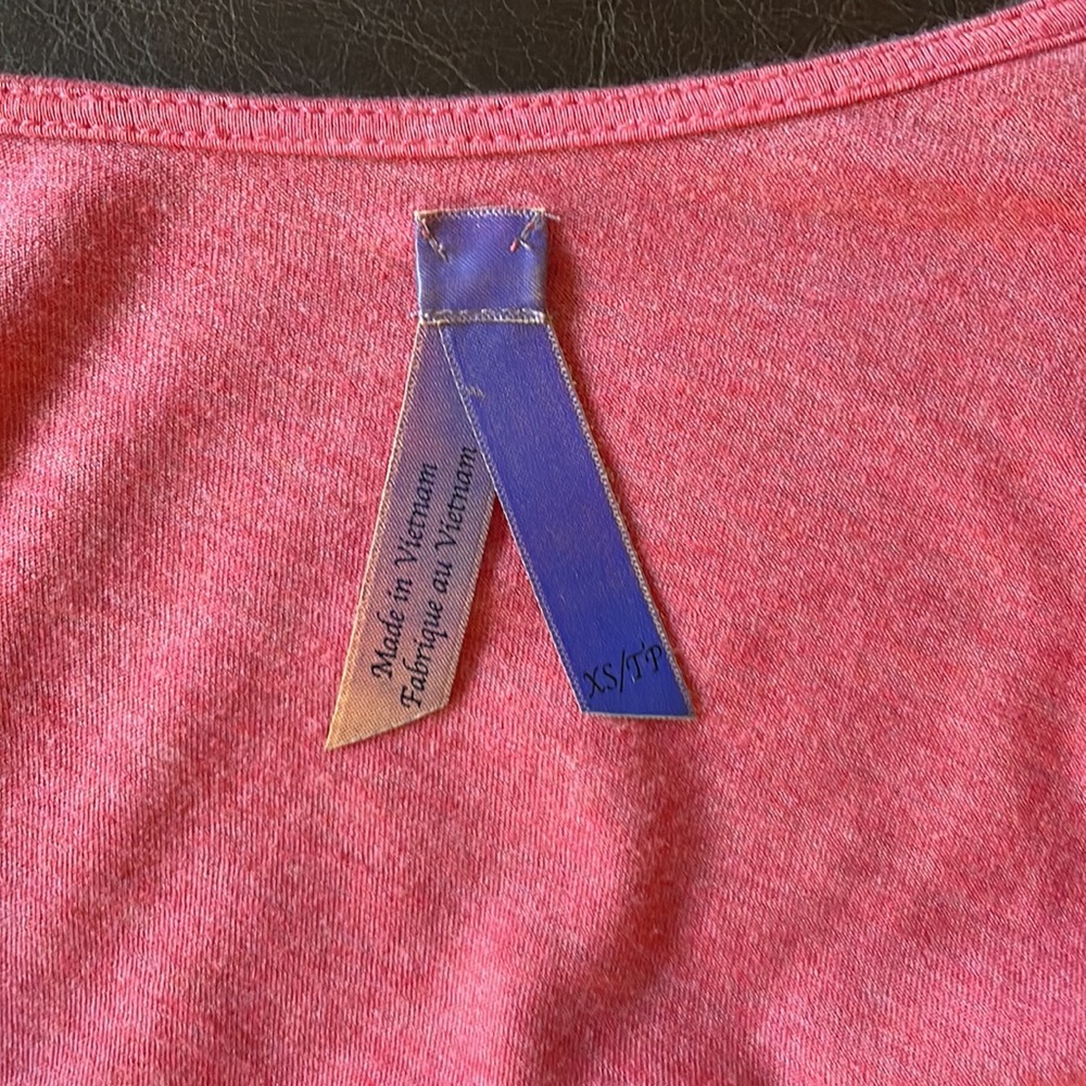 Anthroplogie coral ruched tee size XS - Picture 2 of 5